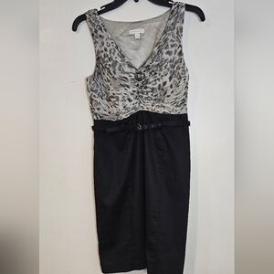 Black and Gray Sleeveless Dress